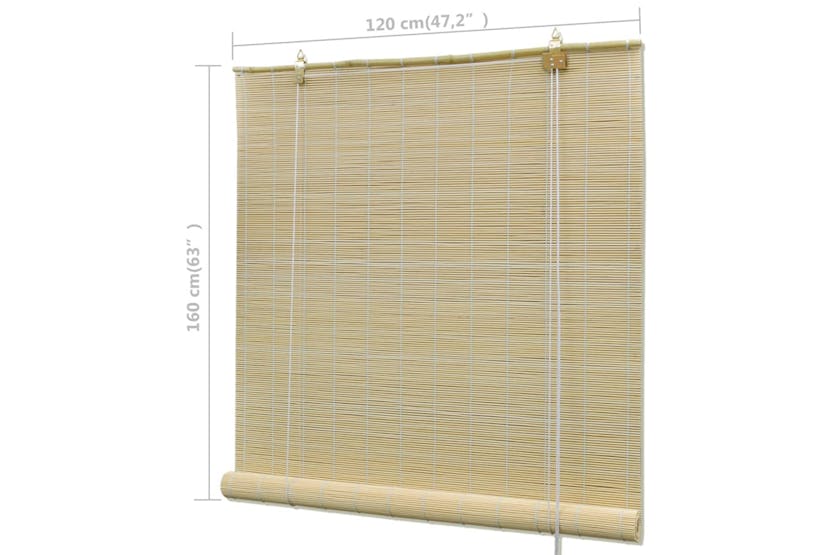 Vidaxl Natural Bamboo Roller Blinds 120 X 160 Cm Vidaxl Natural Bamboo Roller Blinds 120 X 160 Cm