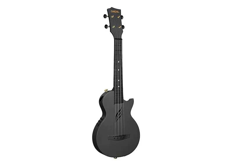 Cascha Carbon Fibre Electric Concert Ukulele Set Bag, Strap & Picks - Black Cascha Carbon Fibre Electric Concert Ukulele Set Bag, Strap & Picks - Black