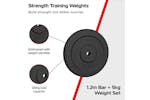 Monstershop 1.2m 1" Barbell and Cast Iron Weight Plate Set | Black Monstershop 1.2m 1" Barbell and Cast Iron Weight Plate Set | Black