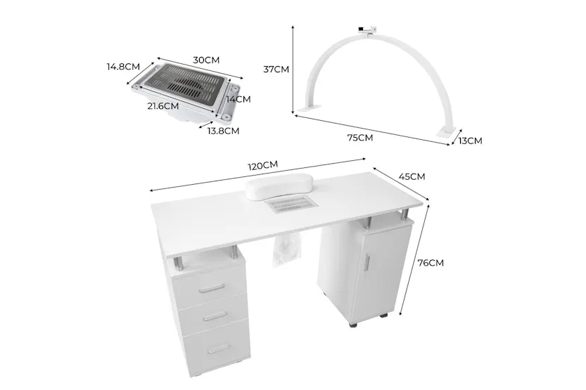 Monstershop 213388 - Professional Manicure Table & Led Half Monstershop 213388 - Professional Manicure Table & Led Half