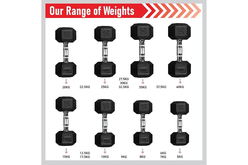Monstershop Body Revolution Hex Dumbbells | 17.5kg Pair Monstershop Body Revolution Hex Dumbbells | 17.5kg Pair