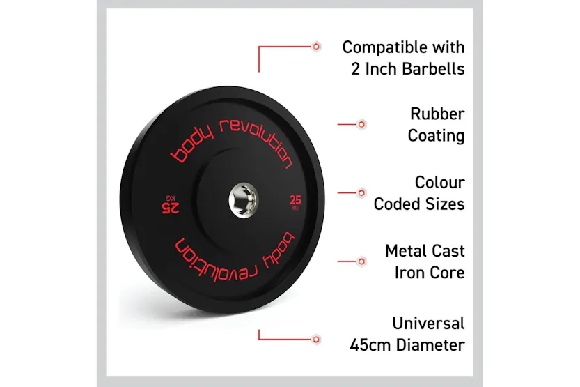 Body Revolution Olympic Bumper Plates Black 100kg Set 2x5kg 2x10kg 2x15kg 2x20kg Body Revolution Olympic Bumper Plates Black 100kg Set 2x5kg 2x10kg 2x15kg 2x20kg