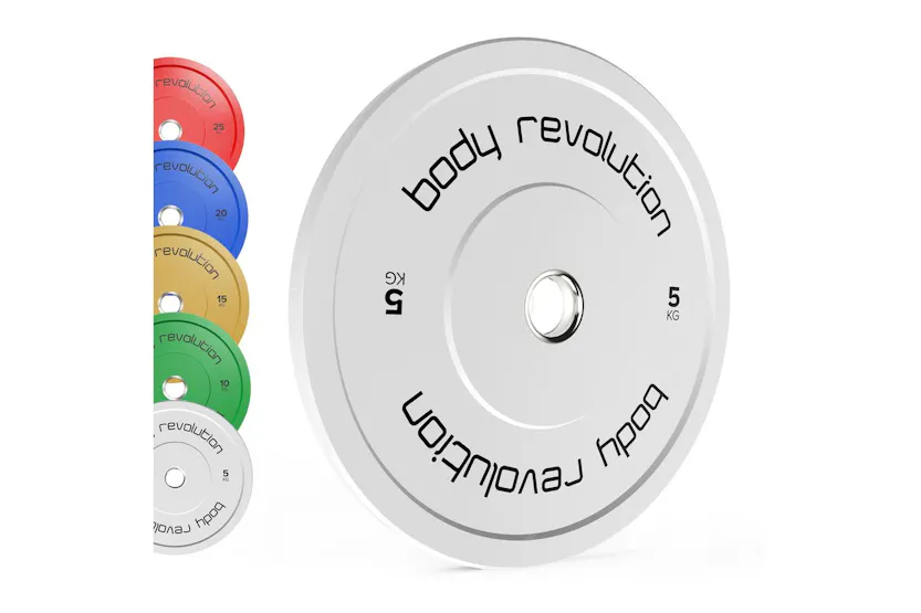 Body Revolution Olympic Bumper Plates Colour 30kg Set 2x5kg 2x10kg Body Revolution Olympic Bumper Plates Colour 30kg Set 2x5kg 2x10kg