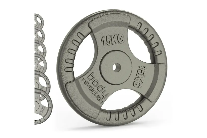 Cast Iron Weight Plates 1" Standard Tri Grip Pairs 2 X 25kg Cast Iron Weight Plates 1" Standard Tri Grip Pairs 2 X 25kg