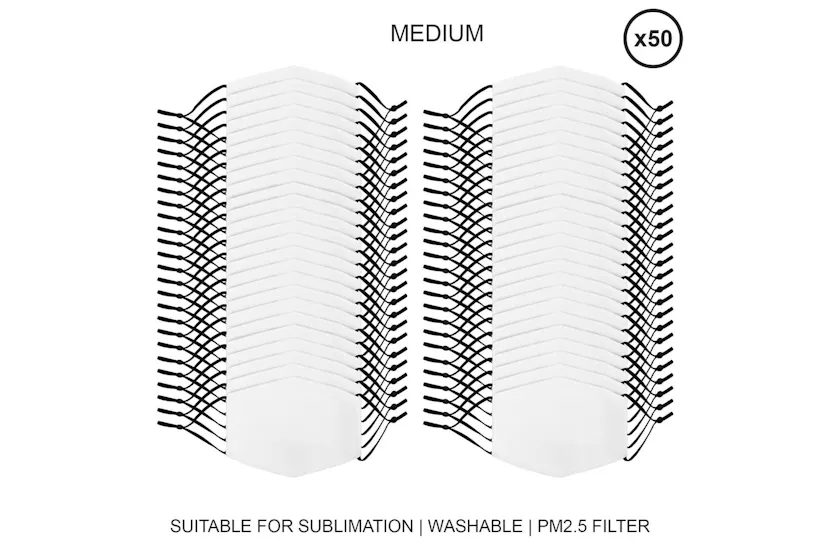 Monstershop 27693 - Large Face Masks Sublimation Blanks / 50 Monstershop 27693 - Large Face Masks Sublimation Blanks / 50