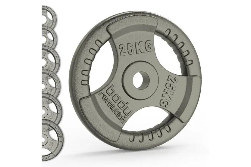 Olympic Tri Grip Cast Iron Weight Plates Pairs Sets 2 X 25kg Olympic Tri Grip Cast Iron Weight Plates Pairs Sets 2 X 25kg