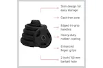 Olympic Tri-grip Rubber Weight Plates Black Pairs Sets 25kg Olympic Tri-grip Rubber Weight Plates Black Pairs Sets 25kg