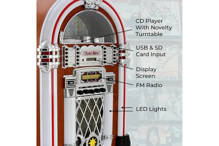 Monstershop 10667 - Retro Style Illuminated Jukebox Sound Sy Monstershop 10667 - Retro Style Illuminated Jukebox Sound Sy