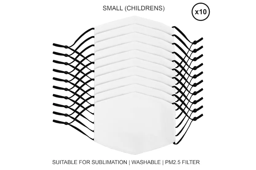 Monstershop 27384 - Small Face Masks Sublimation Blanks / 10 Monstershop 27384 - Small Face Masks Sublimation Blanks / 10