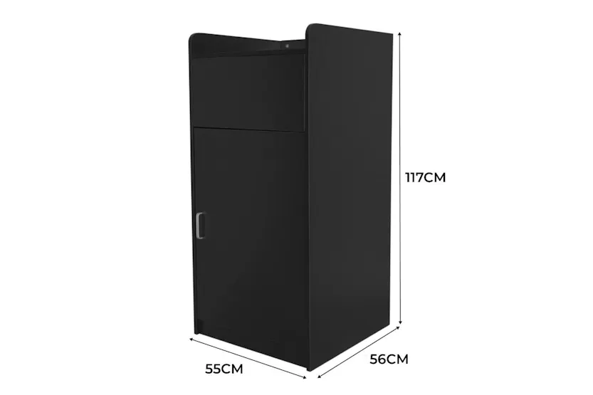 Monstershop Wooden Litter Bin & Tray Stand | Black Monstershop Wooden Litter Bin & Tray Stand | Black