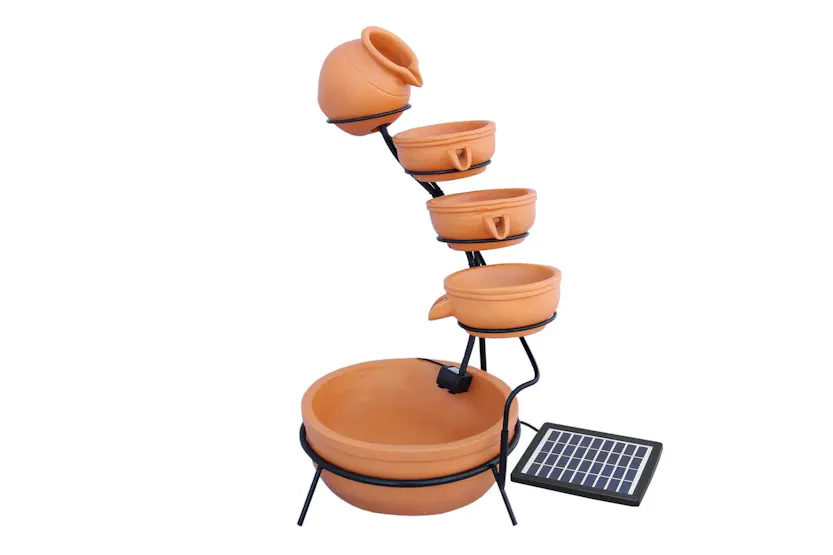 Monstershop 27603 - Terracotta 4 Tier Spilling Bowls Water F Monstershop 27603 - Terracotta 4 Tier Spilling Bowls Water F