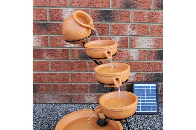 Monstershop 27603 - Terracotta 4 Tier Spilling Bowls Water F Monstershop 27603 - Terracotta 4 Tier Spilling Bowls Water F
