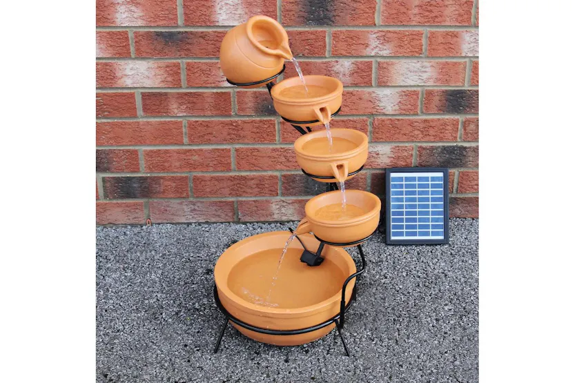 Monstershop 27603 - Terracotta 4 Tier Spilling Bowls Water F Monstershop 27603 - Terracotta 4 Tier Spilling Bowls Water F