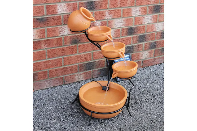 Monstershop 27603 - Terracotta 4 Tier Spilling Bowls Water F Monstershop 27603 - Terracotta 4 Tier Spilling Bowls Water F