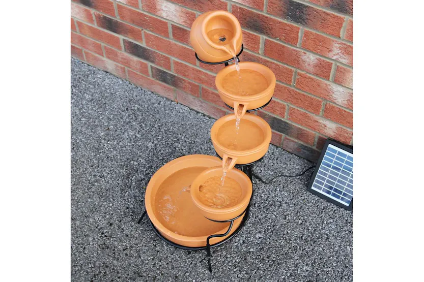 Monstershop 27603 - Terracotta 4 Tier Spilling Bowls Water F Monstershop 27603 - Terracotta 4 Tier Spilling Bowls Water F