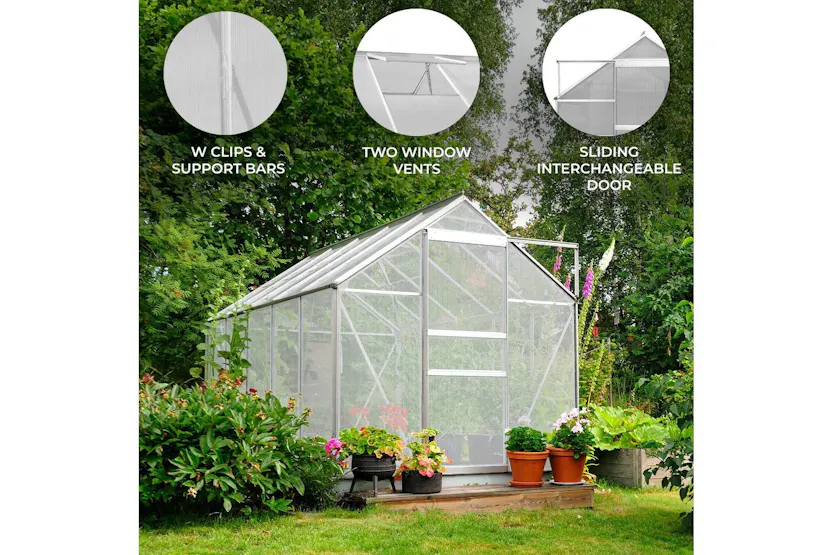 Monstershop 213482 - Polycarbonate Greenhouse 6ft X 6ft Monstershop 213482 - Polycarbonate Greenhouse 6ft X 6ft