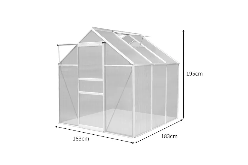 Monstershop 213482 - Polycarbonate Greenhouse 6ft X 6ft Monstershop 213482 - Polycarbonate Greenhouse 6ft X 6ft