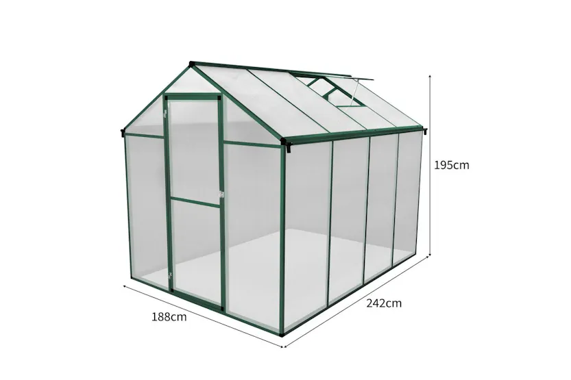 Monstershop 210615 - Polycarbonate Greenhouse 6ft X 8ft Monstershop 210615 - Polycarbonate Greenhouse 6ft X 8ft