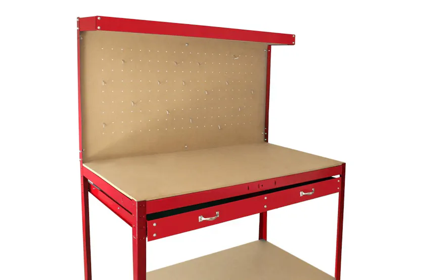 Monstershop 26462 - Workbench With Pegboard And Drawer In Re Monstershop 26462 - Workbench With Pegboard And Drawer In Re