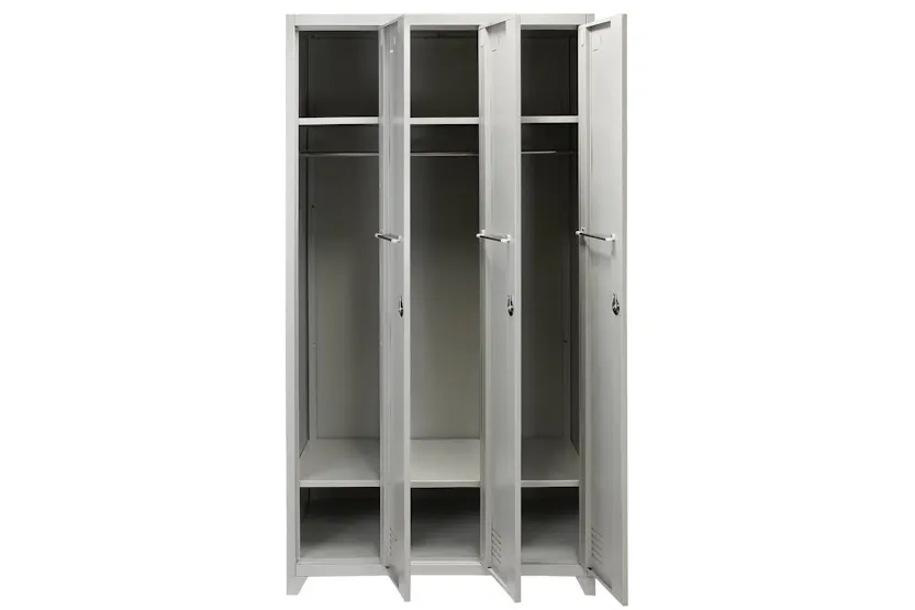 Monstershop 23467 - Metal Storage Lockers - Three Doors Grey Monstershop 23467 - Metal Storage Lockers - Three Doors Grey