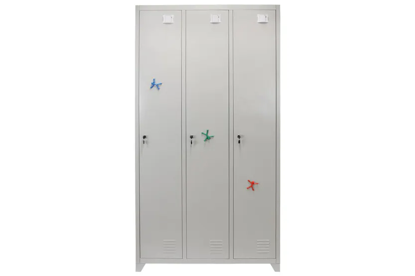 Monstershop 23467 - Metal Storage Lockers - Three Doors Grey Monstershop 23467 - Metal Storage Lockers - Three Doors Grey