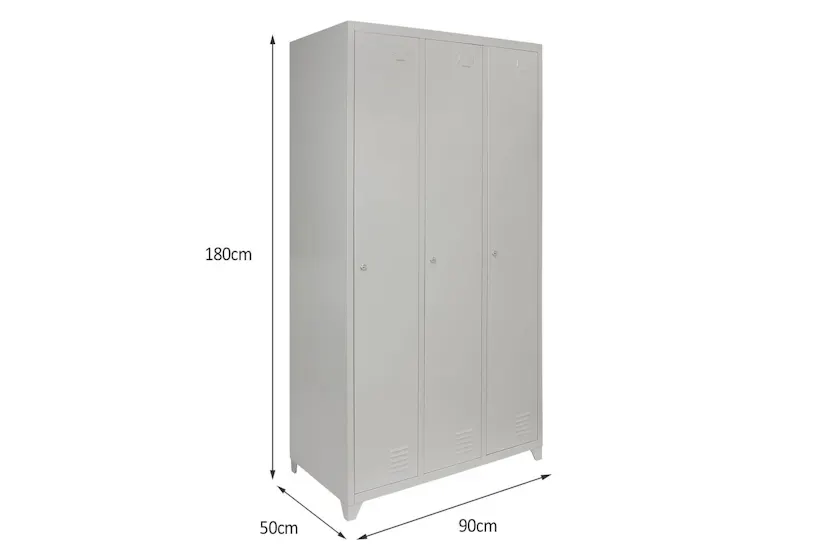 Monstershop 23467 - Metal Storage Lockers - Three Doors Grey Monstershop 23467 - Metal Storage Lockers - Three Doors Grey