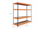 Monstershop 213160 - S-rax 4 Shelf Racking - 180cm X 180cm X Monstershop 213160 - S-rax 4 Shelf Racking - 180cm X 180cm X