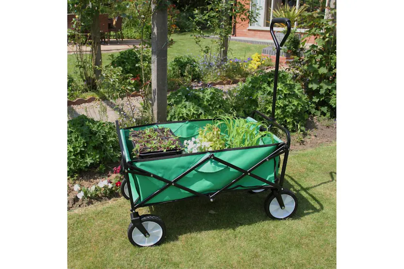 Monstershop 25249 - Foldable Garden Cart Green Monstershop 25249 - Foldable Garden Cart Green