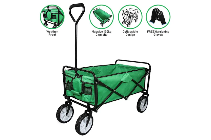 Monstershop 25249 - Foldable Garden Cart Green Monstershop 25249 - Foldable Garden Cart Green