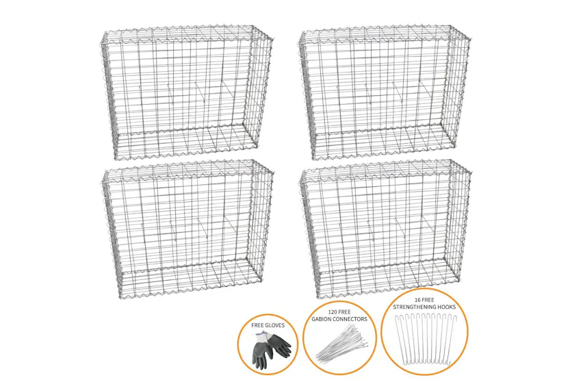 Monstershop 25308 - Gabion Baskets 100 X 80 X 30cm / 4 Pack Monstershop 25308 - Gabion Baskets 100 X 80 X 30cm / 4 Pack