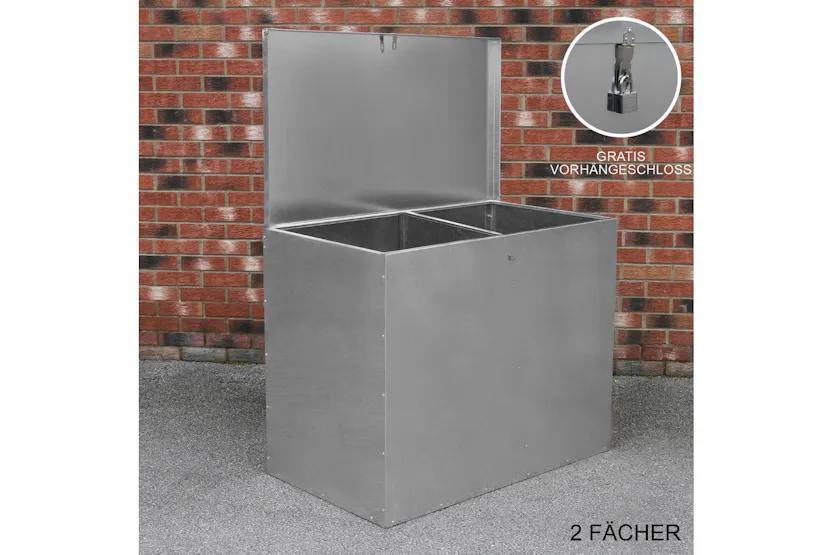 Monstershop 26926 - Galvanised Feed Store 2 Compartments Monstershop 26926 - Galvanised Feed Store 2 Compartments