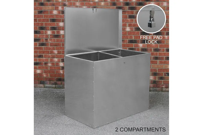 Monstershop 26926 - Galvanised Feed Store 2 Compartments Monstershop 26926 - Galvanised Feed Store 2 Compartments