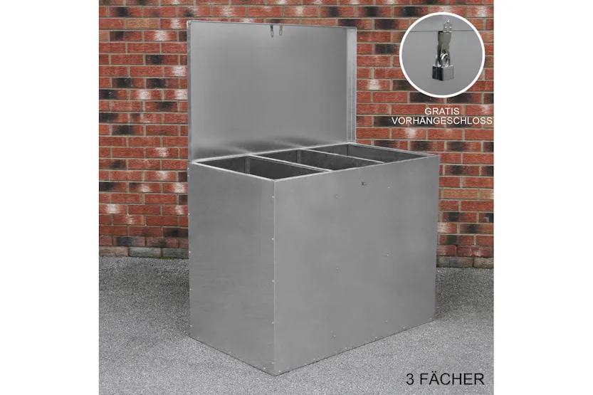 Monstershop 26927 - Galvanised Feed Store 3 Compartments Monstershop 26927 - Galvanised Feed Store 3 Compartments