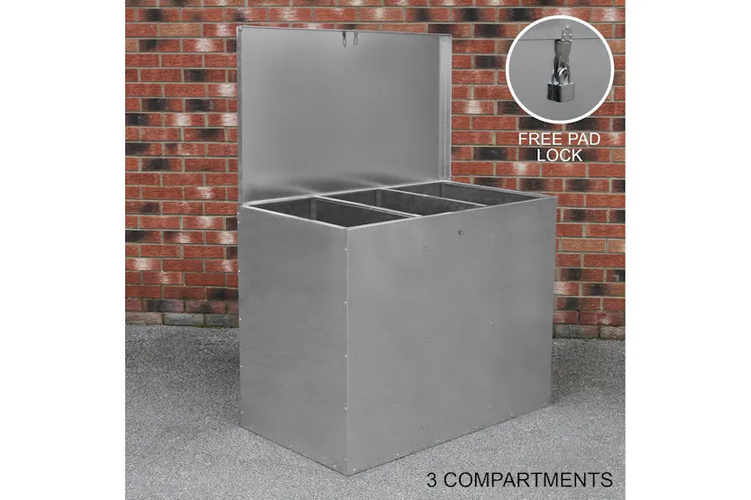 Monstershop 26927 - Galvanised Feed Store 3 Compartments Monstershop 26927 - Galvanised Feed Store 3 Compartments