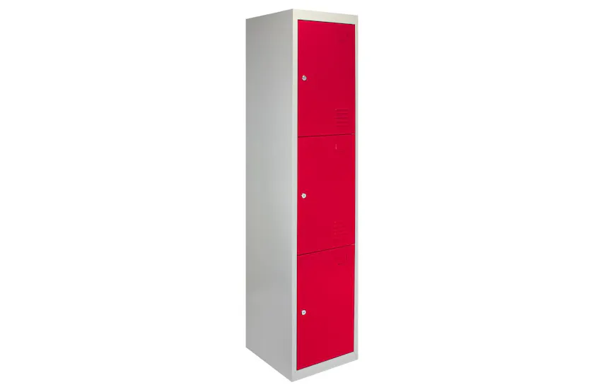 Monstershop 3 x Metal Storage Locker | Red Monstershop 3 x Metal Storage Locker | Red