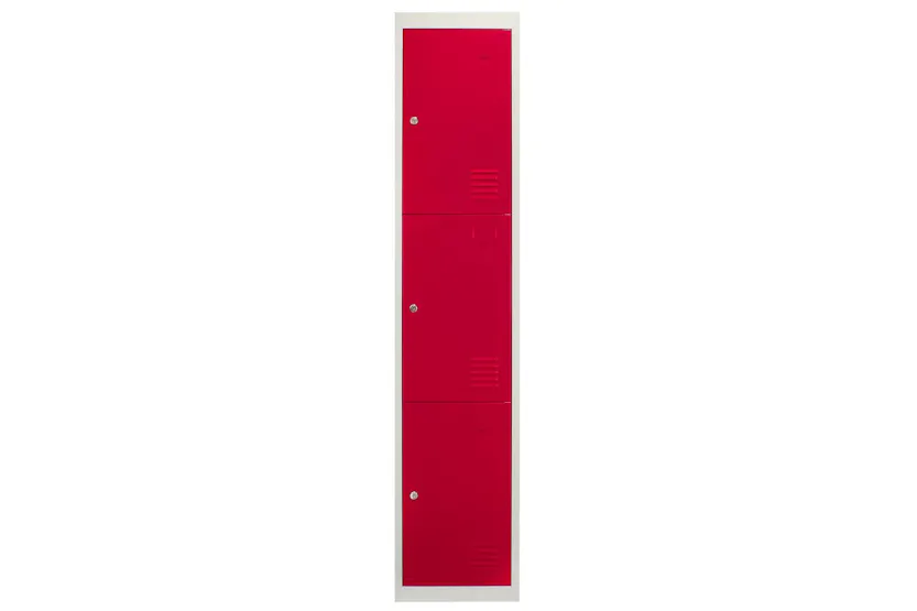 Monstershop 3 x Metal Storage Locker | Red Monstershop 3 x Metal Storage Locker | Red