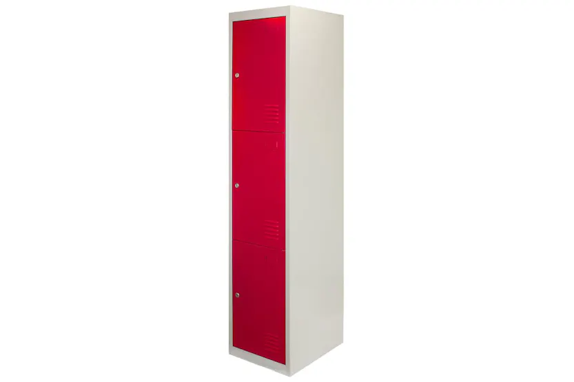 Monstershop 3 x Metal Storage Locker | Red Monstershop 3 x Metal Storage Locker | Red