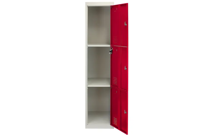 Monstershop 3 x Metal Storage Locker | Red Monstershop 3 x Metal Storage Locker | Red