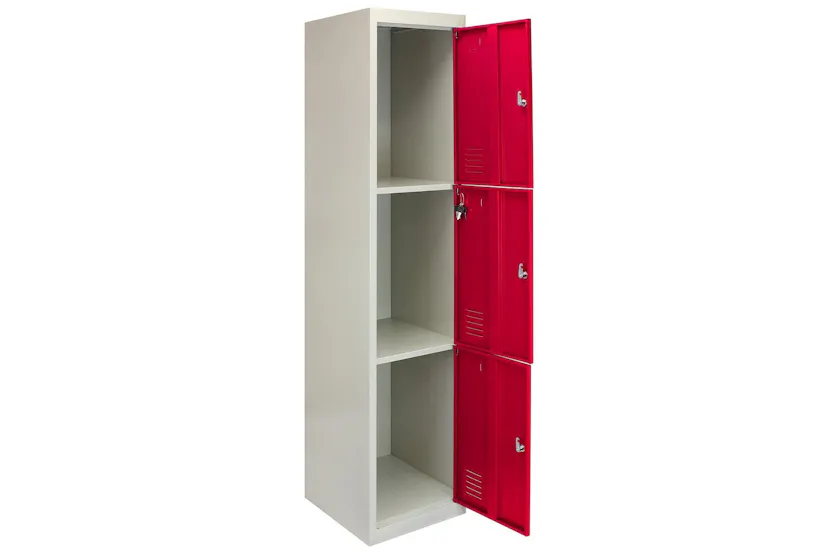 Monstershop 3 x Metal Storage Locker | Red Monstershop 3 x Metal Storage Locker | Red