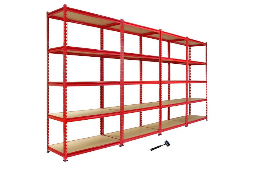 Monstershop 4 x Z-Rax Metal Racking Units | Red Monstershop 4 x Z-Rax Metal Racking Units | Red