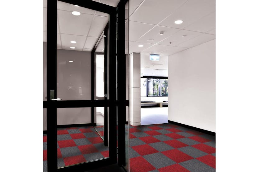 Monstershop 40 x Carpet Tiles | Scarlet Red/Charcoal Black Monstershop 40 x Carpet Tiles | Scarlet Red/Charcoal Black