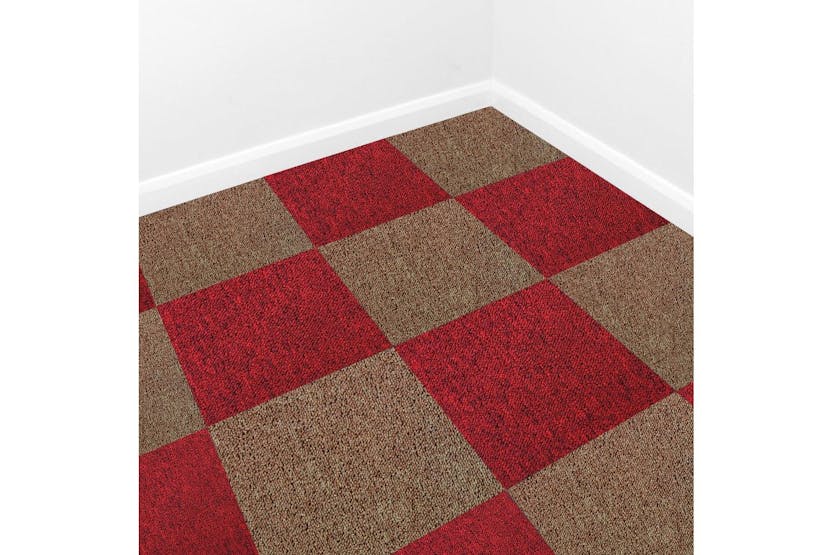 Monstershop 40 x Carpet Tiles | Scarlet Red/Sand Monstershop 40 x Carpet Tiles | Scarlet Red/Sand
