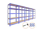 Monstershop 5 x 90cm Storage Racks | Blue Monstershop 5 x 90cm Storage Racks | Blue