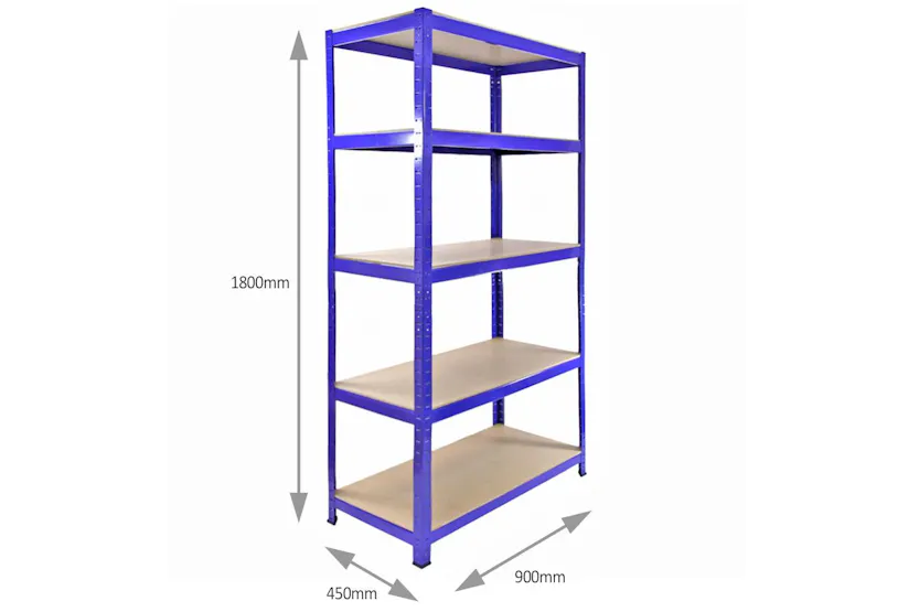 Monstershop 5 x 90cm Storage Racks | Blue Monstershop 5 x 90cm Storage Racks | Blue