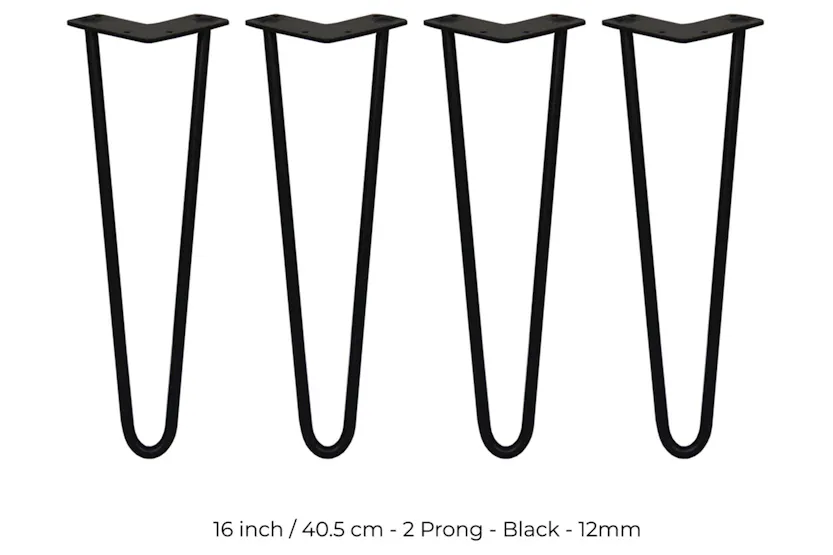 Monstershop Hairpin Legs 2 Prong | Black | 12mm Monstershop Hairpin Legs 2 Prong | Black | 12mm