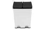 Monstershop 60L Dual Pedal Recycling Bin | White Monstershop 60L Dual Pedal Recycling Bin | White