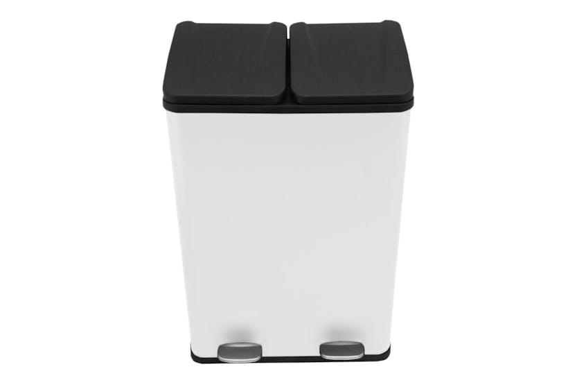 Monstershop 60L Dual Pedal Recycling Bin | White Monstershop 60L Dual Pedal Recycling Bin | White
