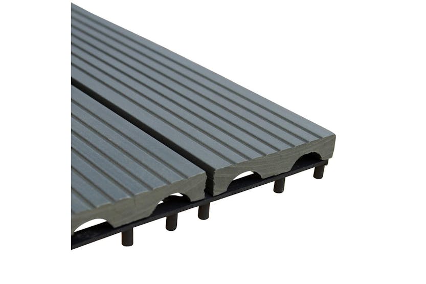 Monstershop 99 x WPC Decking Floor Tiles | Grey Monstershop 99 x WPC Decking Floor Tiles | Grey
