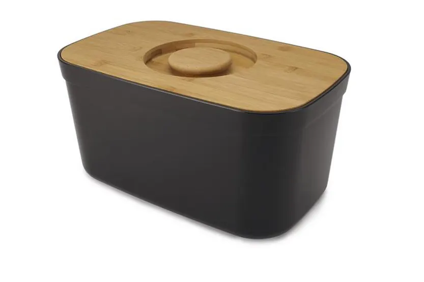 Joseph Joseph | Bread Bin with Bamboo Cutting Board Lid | Black Joseph Joseph | Bread Bin with Bamboo Cutting Board Lid | Black