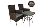 Monstershop Bistro Rattan Garden Furniture Set | Brown /Gery Monstershop Bistro Rattan Garden Furniture Set | Brown /Gery